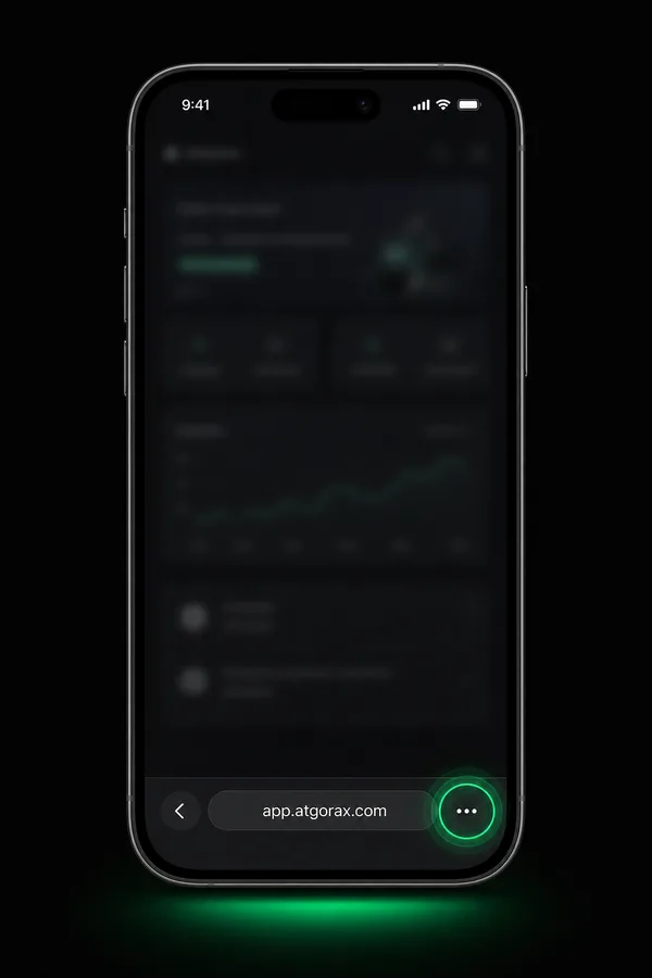 Safari on an iPhone with the ••• button at the bottom right highlighted